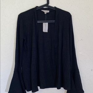 Philosophy Open Cardigan Black Sweater NWT